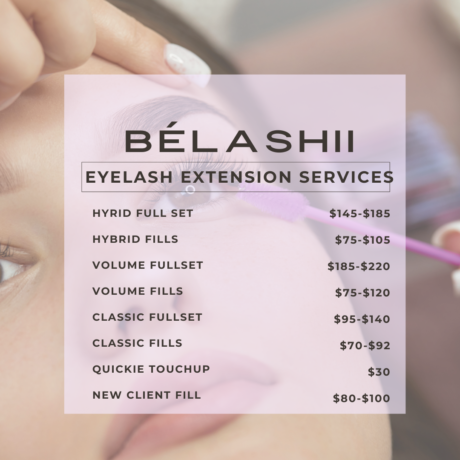 BeLashii lash services price list