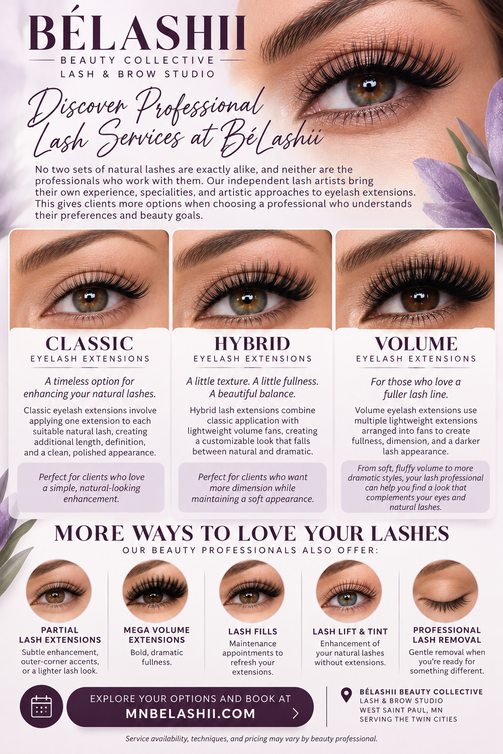 Professional eyelash extension services