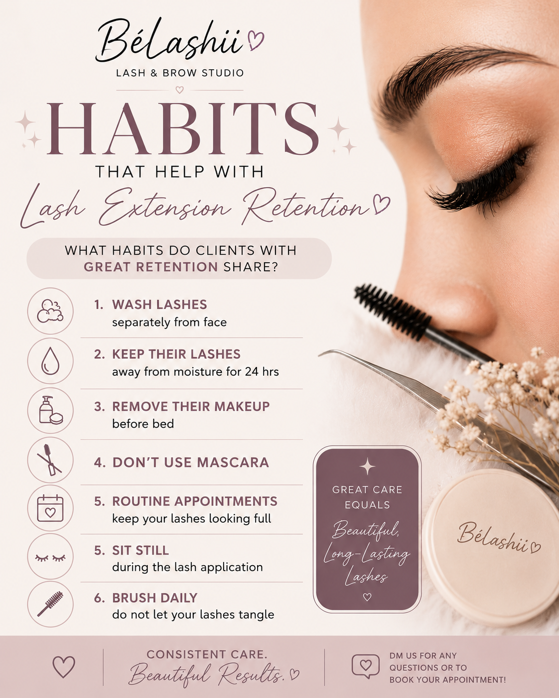 habits for great lash retention