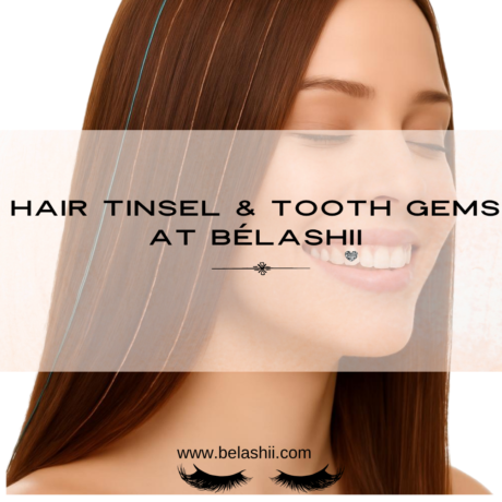 hair tinsel & tooth gems at belashii