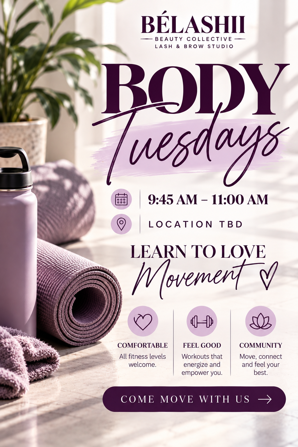 BéLashii Body Tuesdays Wellness Flyer